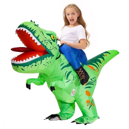 Mt Mengtong Halloween Costume Inflatable Dinosaur Costume Kids Riding T Rex Blow Up Funny Party For Boys/Girls(2-3Y) cover