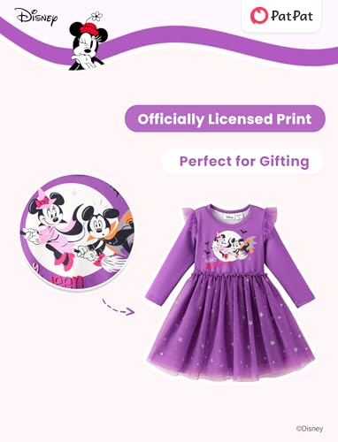 Image of Disney Girls' Tulle Tutu Dress Birthday Party Outfit Baby /Toddler | Officially Licensed, Frozen Elsa, Minnie, Princess, Velvet Top with Belt, Multi-Layer Mesh Skirt, Ruffle Long Sleeve Clothes