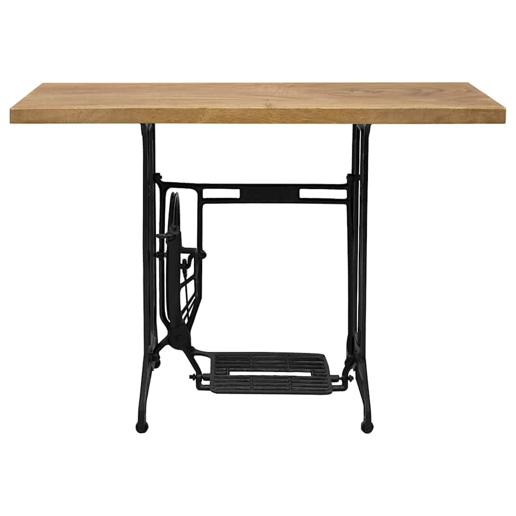 Générique Tavolo Console con Base Macchina Da Cucire 110x40x75 cm | Legno Di Suar Massiccio, Ghisa Originale, Pedale Mobile, Ruote Rotanti, Stile Rustico