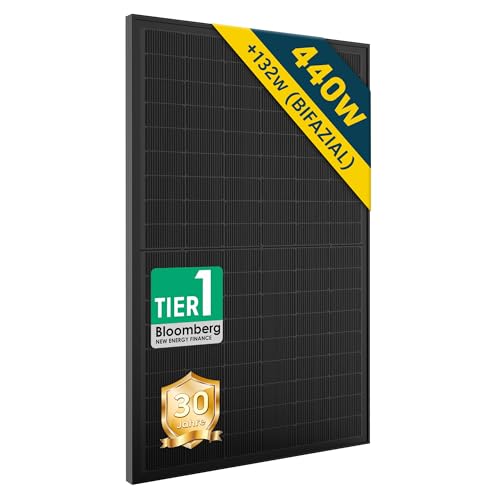 ALLDREI® Solarpanel 440w Bifazial Glas, Solarmodul 440w für Balkonkraftwerk, PV Panel für...