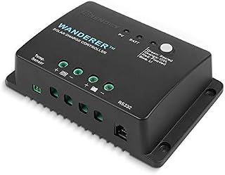 Renogy Wanderer Li 30A 12V PWM Negative Ground Solar Charge Controller Solar Panel Regulator w/Temp Sensor Function Fit for Lithium, Sealed, Gel, and Flooded Batteries, Wanderer Li 30A