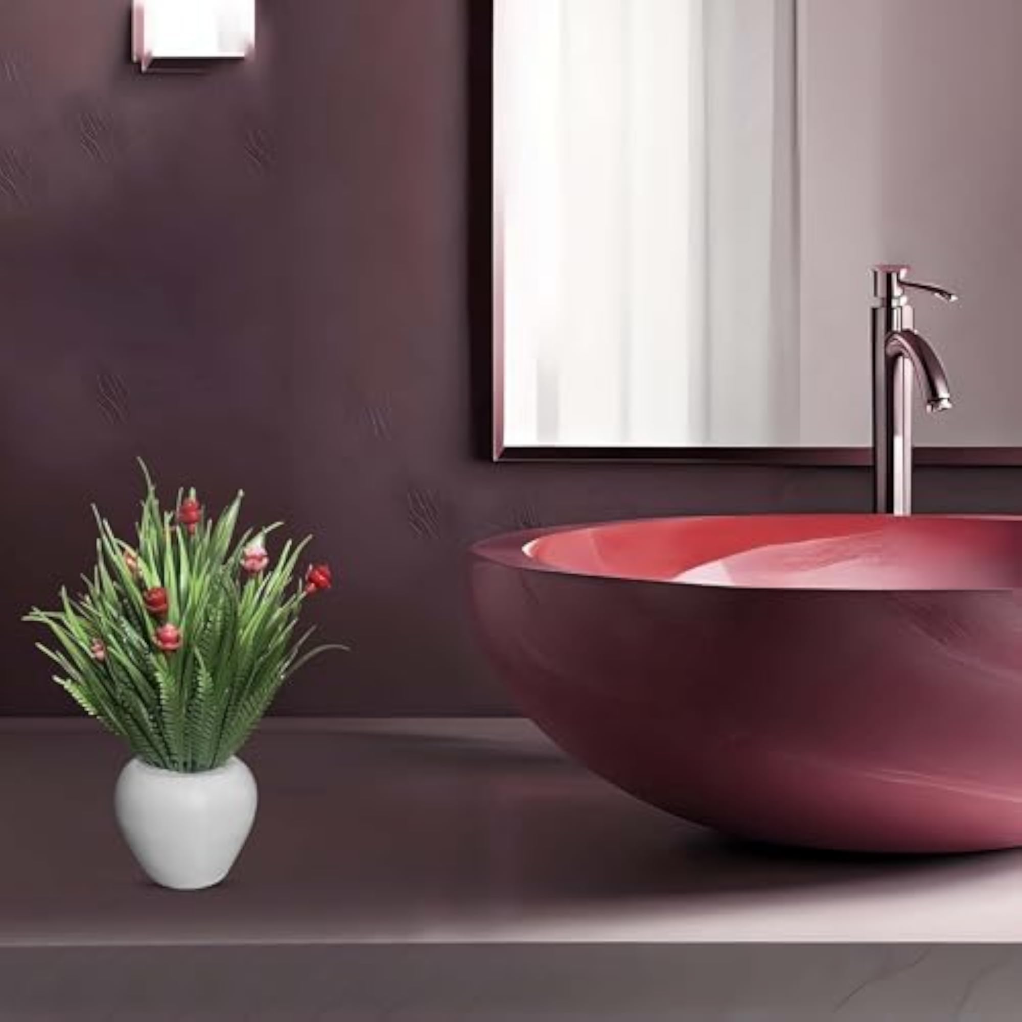 Plastic Artificial Plants with Pot Decorative Showpiece