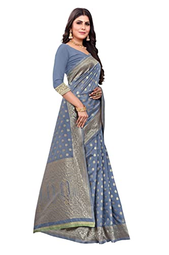 C J Enterprise Women's Banarasi Silk Saree Pure Kanjivaram Silk Saree Soft Wear kanchipuram Pattu Sarees Latest Cotton Sari With Blouse Piece for Wedding design sadi new ladies 2024 (Pari122 Maroon)