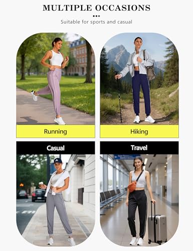 BMJL Women's Joggers 28" Travel High Waisted Workout Pants Hiking Casual Athletic Track Pant Gym Running Training Pockets4