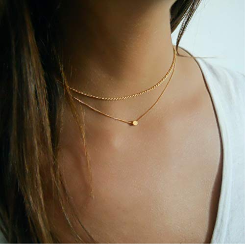 Annika Bella Choker Necklace For Women, Length 14-16 Inches, Short Necklaces, Dot Bead Chokers,Gold Tiny Round Charm Necklace For Teen thumb #5