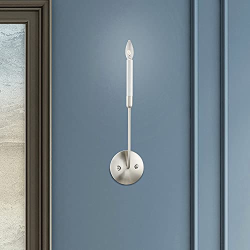 Image of Livex Lighting 46061-91 1 Light Brushed Nickel Wall Sconce, 5.13 x 18 x 3.9