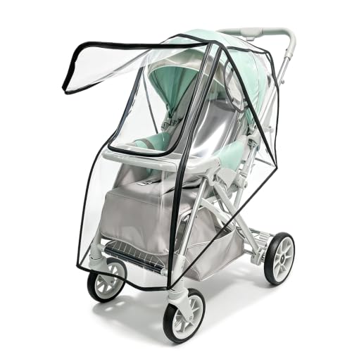 Image of TUPI Stroller Rain Cover, Protector for Wind, Rain, Dust, Snow-Universal | Outdoor Weather Shield with Clear View,Premium PVC Material,Easy to install,Durable Zipper Design,Breathable & Durable