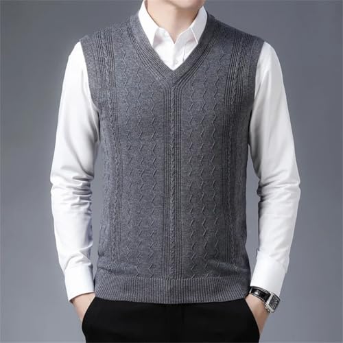 Men’S Casual V-Neck Wool Blend Knit Vest Sleeveless Pullover Sweater Waistcoat4