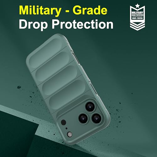 Image of amazon basics Back Case Cover for iPhone 17 Pro Max | Compatible for iPhone 17 Pro Max Back Cover | Liquid Silicon Magic Case with Camera Protection | Dark Green