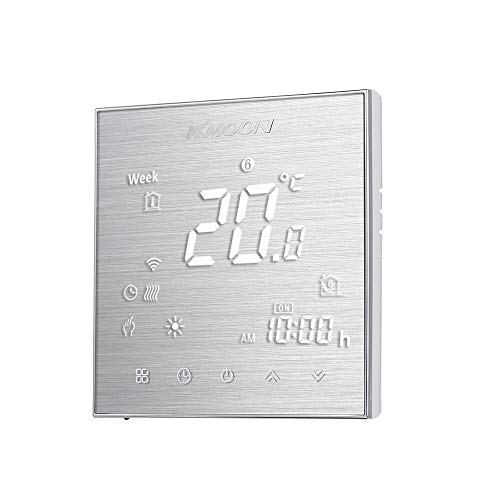 Termostato de calefacción por suelo radiante digital KKmoon para sistema de calefacción eléctrica Sensor de piso y aire con conexión WiFi y control de voz Ahorro de energía AC 95-240V 16A Pantalla