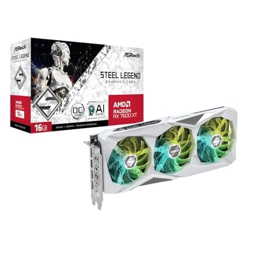 Asrock RX 7600XT Steel Legend 16GB OC Grafikkarte - 16GB GDDR6, 2x HDMI, 2x DP