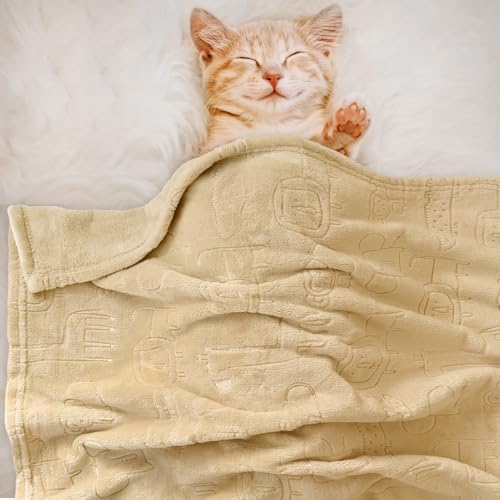 Image of BORITAR 3D Printed Animal Baby Blanket Ultra Soft Fleece Blankets for Boys Girls, Warm and Lightweight Toddler Receiving Blanket for Crib Stroller, 30x40 Inch, Khaki