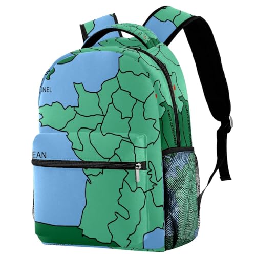 Sac à dos d'école Lyon vert et multicolore pour ado et adulte 40cm