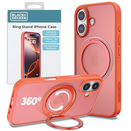 BLACK+DECKER 360°Spin Magnetic Stand for iPhone 16 Case, Coral Rose - image 1