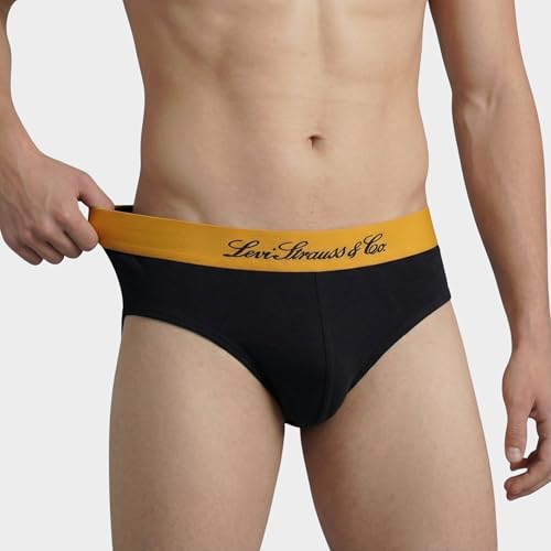 Image of Levi's Cotton Elite Brief | Premium Men's Brief Underwear | 4-Way Stretch | Outer Elastic Waistband | Double-Layered Pouch | Style 073 | Pack of 1