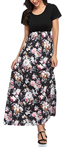 Image of Mommy Jennie Women's Maxi Dresses Short Sleeve Long Casual Summer Sundresses