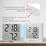KETOTEK 5 Pack Thermometer Room Hygrometer Indoor Mini Temperature and Humidity Monitor Digital Humidity Meter Gauge with Comfort Indicator for House Office Greenhouse - Image 2