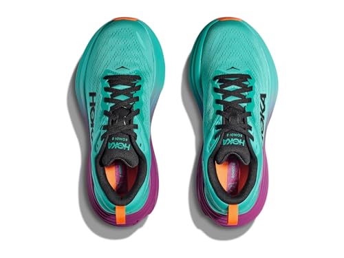 Image of Hoka Women's Bondi 8 Electric Aqua /Black 10.5 Medium