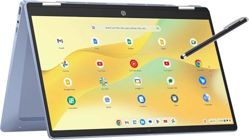 HP Convertible 2-in-1 Chromebook in Blue 14' Touch HD Intel 4-Core up to 3.40GHz...