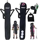 DRAGONXT Lacrosse Stick Bag with Backpack Straps, Padded Handle, 2 Pockets, 46" Length