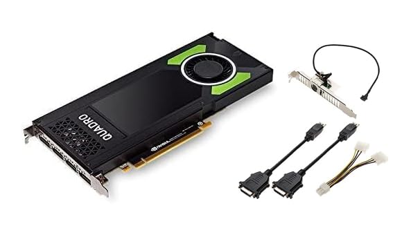 Nvidia Quadro P4000 - Tarjeta gráfica GDDR5 de 8 GB de una sola ranura - 1792 núcleos CUDA, ECC, 256 bits, 243.3 GB/s, Mini DisplayPort 1.4a, consumo de energía de 105 W, PCI Express 3.0 x16