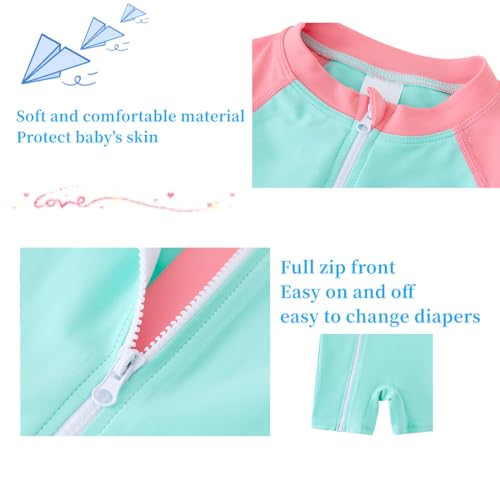 Image of UMELOK Baby Girl One Piece Swimsuit Infant Rash Guard Bathing Suit