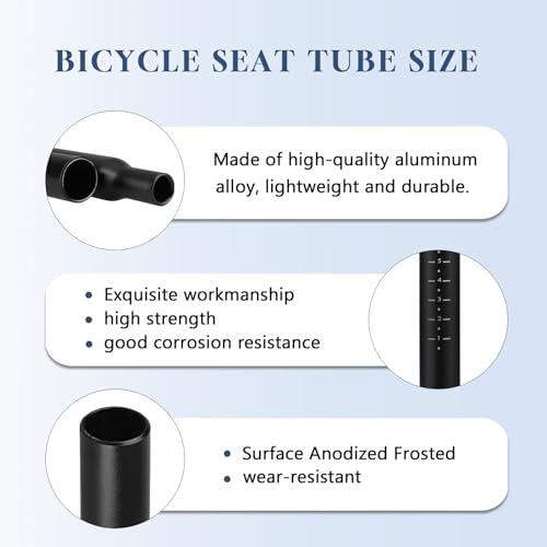 Bike Seatpost Aluminum Bicycle Seat Post Length 400mm φ28.6mm Black for Mountain Bike Road Bike MTB Road Bike BMX