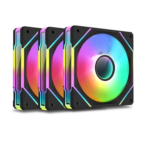 Ventiladores ARGB de 120mm con diseño premium de espejo infinito y estructura negra reforzada