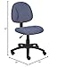 Boss Office Products B315-BE Perfect Posture Delux Fabric Task Chair without Arms in Blue, 250
