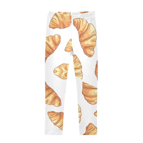 ZZKKO Girls Leggings Croissant Toddler Girls Clothes Leggings for Girls Toddler Girls Leggings 3-4T
