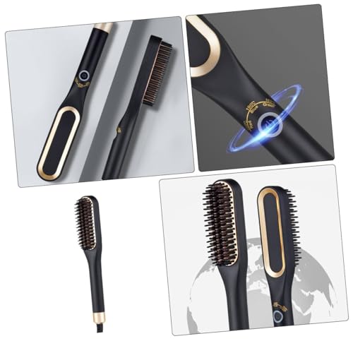 COHEALI Peine Eléctrico para Alisar Cabello y Peine Caliente para Barbilla, Estilizador Mini de 3 Marchas con Enchufe Estadounidense Dorado para Aseo de Barbilla y Estilizado de Cabello Corto miniatura 3