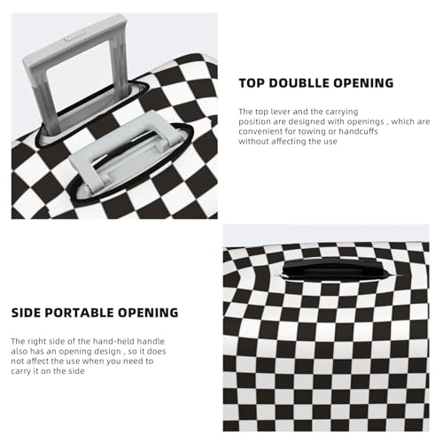 VOSERY Travel Luggage Cover - Black and White Checkerboard Washable Suitcase Covers Protector Fits 18-32 Inch Luggage3