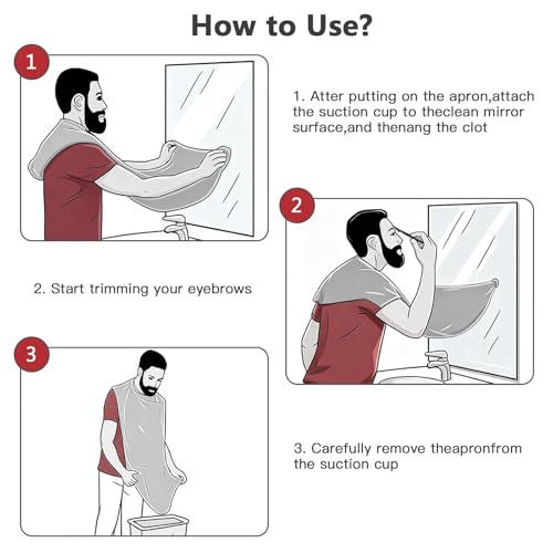 5-Piece Eyebrow Razor And Beard Bib Apron Kit For Men & Women Non-Stick Shave Cape Hair Catcher For Shaving — view 6
