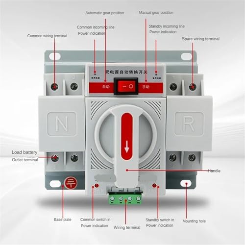 Interruptor automático de doble potencia 2P 220V para solucionar caídas de tensión en red 2