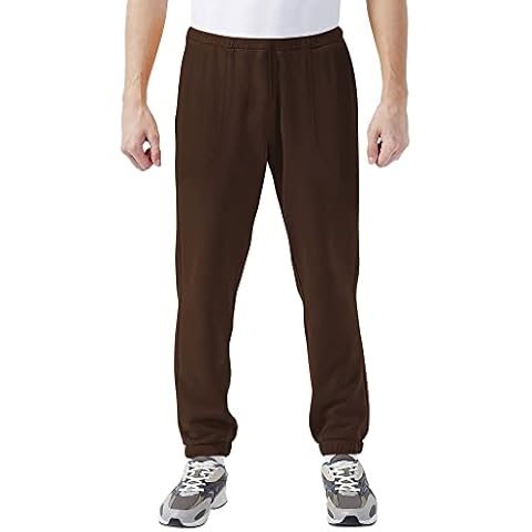 Hat and Beyond Mens Lightweight Sweatpants Elastic Pockets Jogger Pants, 1ih02_brown, 4X-Large Cover