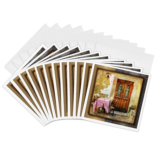 3dRose Greek Cafe - Greeting Cards, 6 x 6 inches, set of 12 (gc_31502_2)