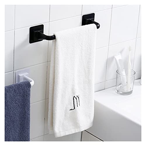 Toallero estante autoadhesivo de pared negro para baño y cocina 30cm 5