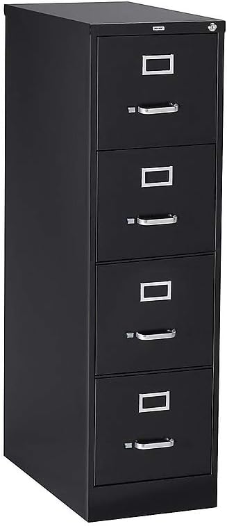 Staples 495795 4 Drawer Vertical File Cabinet Metal Black Letter Size 26.5-Inch D : Office Products