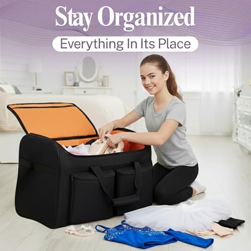 28-Inch Heavy-Duty Rolling Dance Bag with Garment Rack, Upgraded Stable Rack System, Smooth-Rolling Wheels & Telescoping Handle, 900D Waterproof Fabric, Multiple Pockets, Competition Travel Duffel by Artan Balance - Image 5
