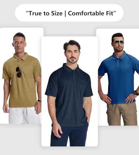 ZITY 7 Pack Mens Polo Shirts with Pocket Moisture Wicking Short Sleeve Outdoor Golf Athletic Work Multipack Shirts2