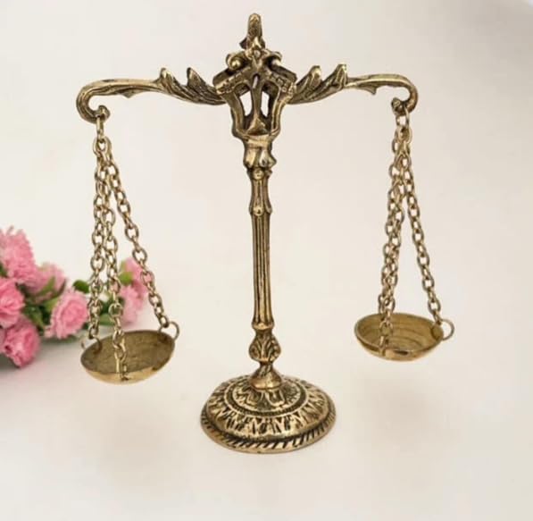 Báscula de equilibrio en latón para oficina y hogar miniatura 5