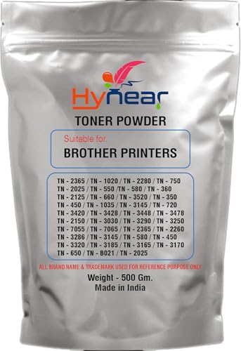 Image of Ultra Dark Black Toner Powder Suitable for TN-2365 /TN-1020 /TN-2280 /TN-750 /TN-2025 /TN-550 /TN-580 /TN-360 /TN-2125 /TN-660 /TN-3520 /TN-350 TN-450 /TN-1035 /TN-3145 /TN-720 (Pack of 1) (500 Gram)