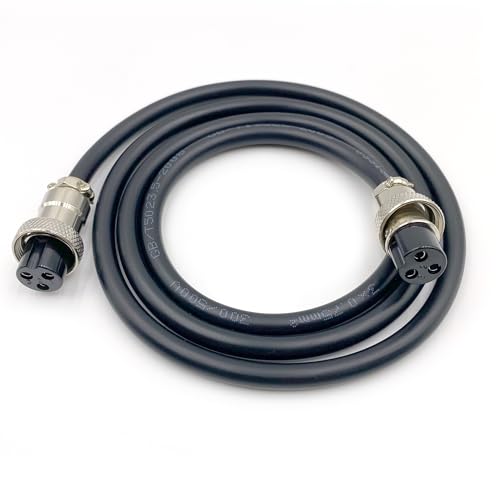 GX16 3 Pin Cable con Conector Hembra Doble 1 metro miniatura 1