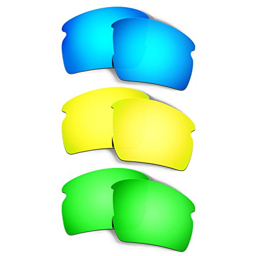 Lentille rechange Oakley Flak 2.0 AF OO9271 lunettes soleil bleu or vert