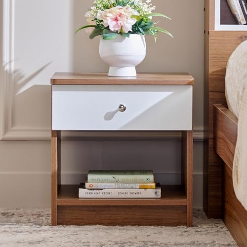 Image of Home Centre | Helios - Robin | Engineered Wood | Bed Side Tables with Drawers | Teak | 1 Year Warranty