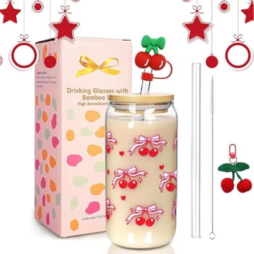 クリスマス ガラスカップ ストロー付き,色変わり ホット&コールド グラス 蓋付き | クリスマス キッチン アイス グラス コーヒー カップ | オフィス 学校 旅行 休暇 パーティー キャンプ ピクニック ガーデン バーベキュー パブ レストラン用