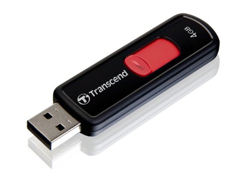 Preisvergleich Produktbild Transcend JetFlash 500 4GB USB-Stick USB 2.0 schwarz / rot