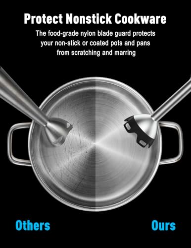 1000W Powerful Immersion Blender handheld, 2025 New Update Hand Blender with 25-Speed, Scratch-Resistant Corded Hand Mixer with Heavy-Duty Copper Brushless Motor and Gift Box image 6