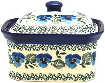Polish Pottery Cake Box - Small - Winter Viola