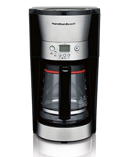 Hamilton Beach 46896 A 10 Cup Kaffeemaschine mit Vakuum Edelstahl Thermo-Karaffe, Schwarz 12 Cup Glass Carafe Schwarz – Bild 3